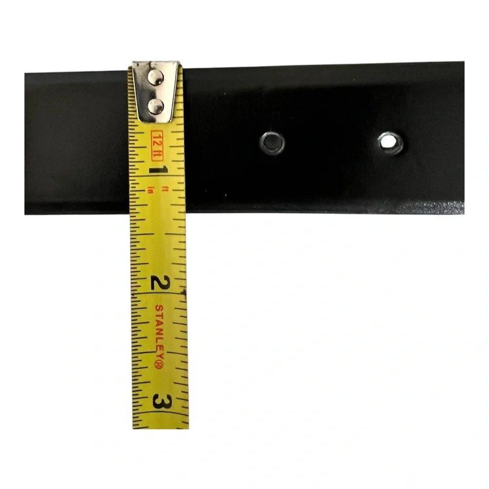 New dress belt black leather silver buckle silver buckle 34 waist adjustable
